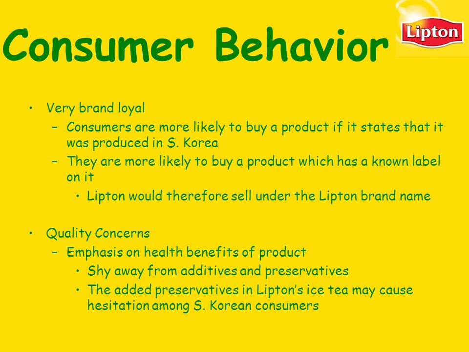 Projects on consumer behavior towards tea